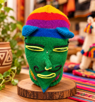 MÁSCARA ARTESANAL ANDINA MULTICOLOR