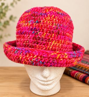 SOMBRERO ARTESANAL ANDINO TEJIDO A CROCHET MULTICOLOR